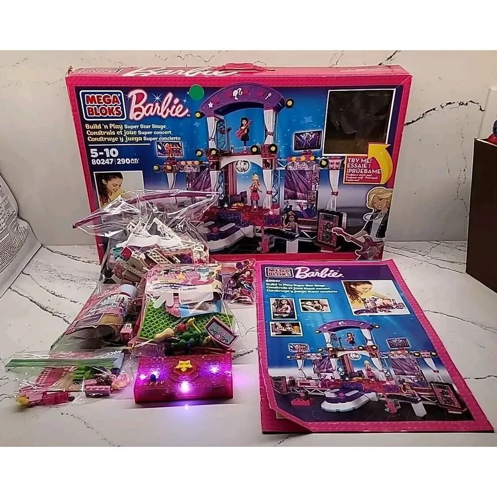 Mega Blocks Barbie‎ Build 'n Play Super Star Stage 80247 +80212 80224 80202